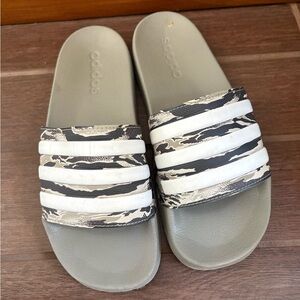 Adidas Zebra Pattern Slide Sandals